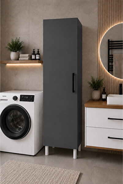 Çavdar Mobilya Dekorasyon Antrasit 5 Bölmeli Banyo Dolabı - Çok Amaçlı Banyo ...