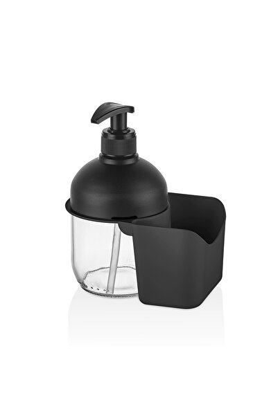 Mons Glass Liquid Soap Dispenser Sponge Holder Kitchen Bathroom Detergent Dis...