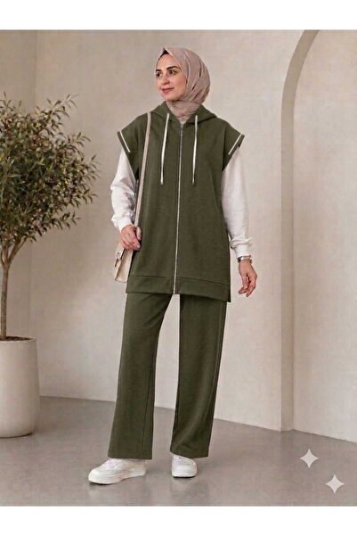 aymiraa Women's Triple Sportswear Vest and Comfortable Fit Pants Hijab Set