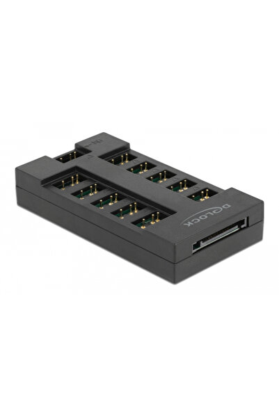 DELOCK RGB hub 64128 για ARGB LEDs, 10 θύρες, μαύρο