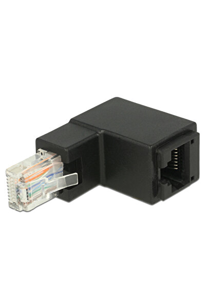 DELOCK αντάπτορας RJ45 86424, CAT 6 UTP, γωνιακός 90°, μαύρος