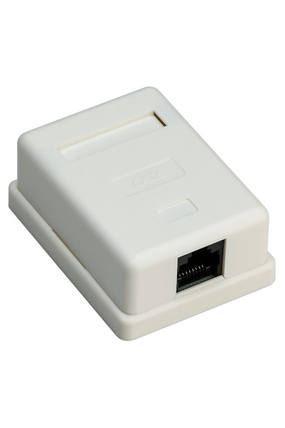 goobay επιτοίχια πρίζα δικτύου 77632, 1 θύρα RJ45, CAT 6 UTP, λευκή