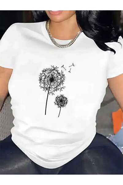 17TAKI Short Sleeve T-Shirt With Dandelion Print | Made Of, Lightweight And D...