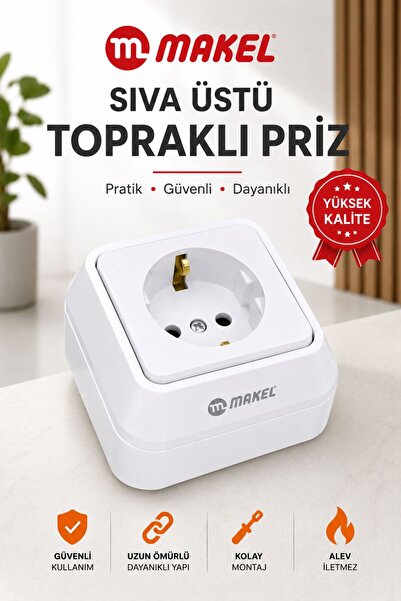 MAKEL SIVA ÜSTÜ TOPRAKLI PRİZ