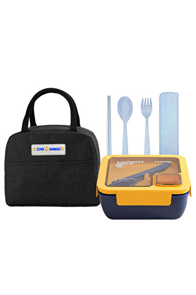 STAR BABiES pack of 3 combo - Insulated lunch bag and 2 compartment lunch box...