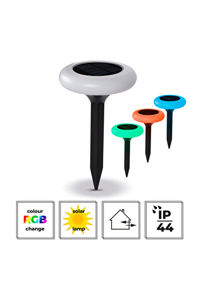 LightLogic Lampă solară LED RGB de grădină, IP44, exterior, rezistentă la apă