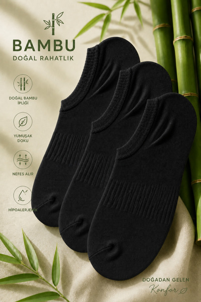 tibo 3 Pairs of Nose Seamless Soft Premium Men's Sneaker Booties Socks
