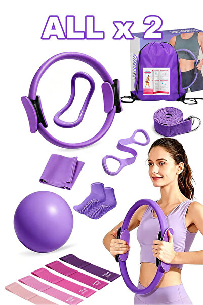 Selirxy 2 Set Pilates Set with Storage Bag - Home Fitness Kit with Yoga Ball,...