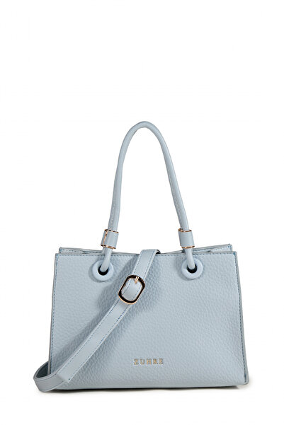 Zühre Textured Blue Bag with Buckle Detail 0066