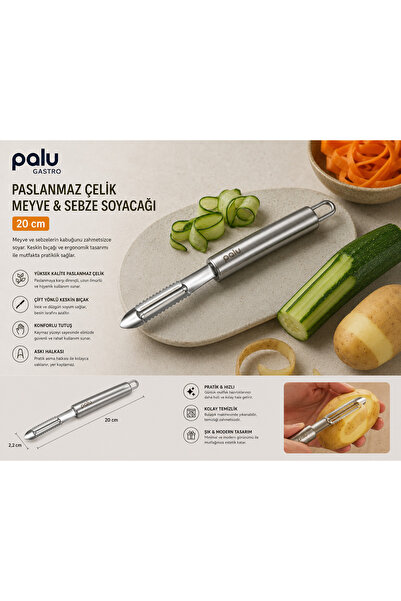 PALU GASTRO Stainless Steel Fruit Vegetable Peeler 20 cm Professional Peeler