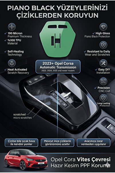 Drive Detailing Opel Corsa (2023-2026) Automatic Gear Console Ppf Coating - I...