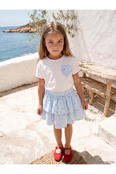 LC Waikiki Vizyon New Season Printed Girls' Skirt Set