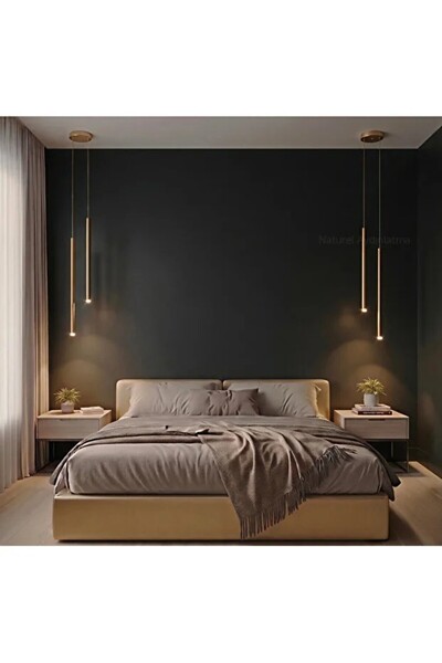 Afra Lighting Stick Boru Led Sarkıt 2li Avize / Gold Gövde Rengi