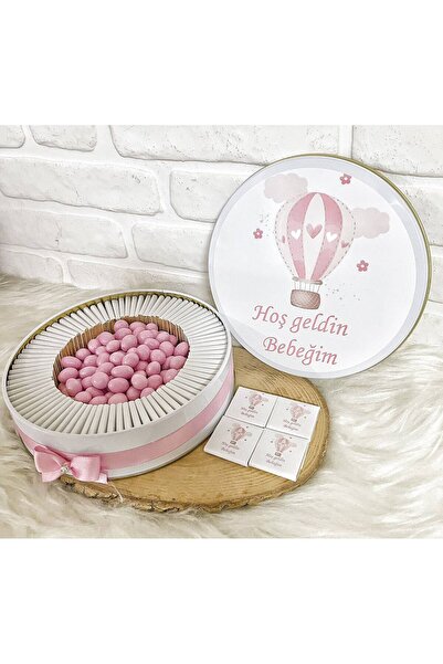 Sweet Story 80 Adet + 200 Gram Draje Pembe Uçan Balon Temalı İsme Özel Hoşgel...