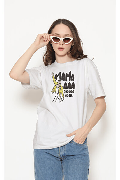 buzagi tasarım ürünleri Queen Unisex White Regular T-Shirt