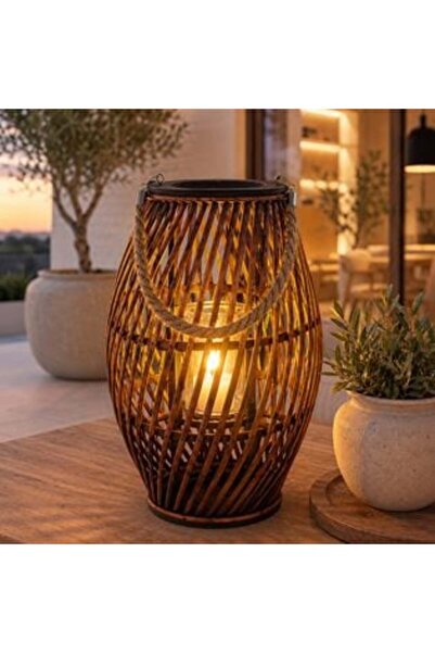 SHOPIENS Felinar oval cu trestie întunecată