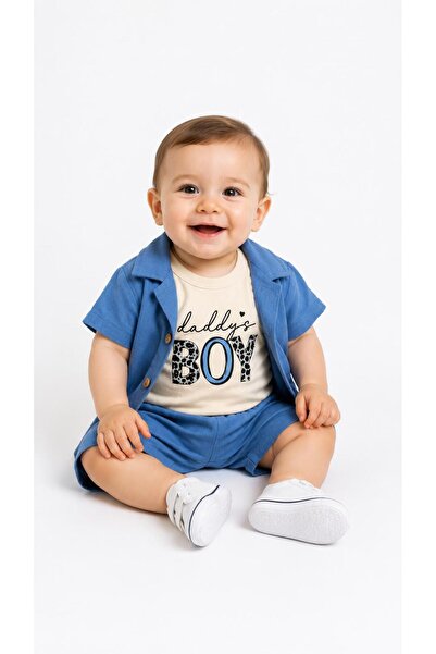 Oz Baby Baby Boy Muslin Fabric Summer 3-Piece Shirt and Shorts Set – 6-24 Months