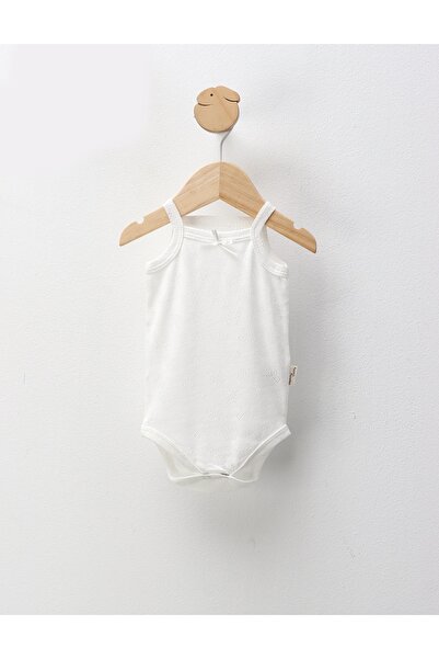 MiniKids Body stil maiou, bretele subtiri, Fluturasi, alb