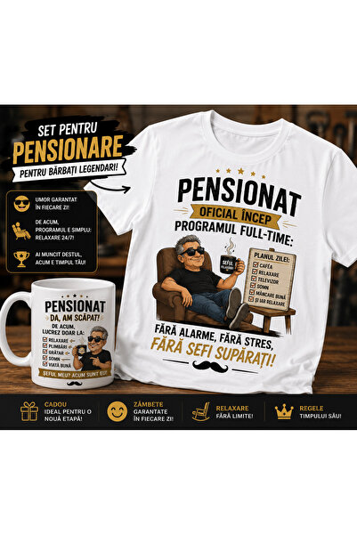 GE Set Cadou Pensionare – Tricou + Cană