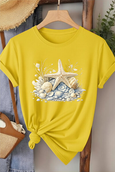 l'eivor Starfish Printed Women's Cotton T-Shirt