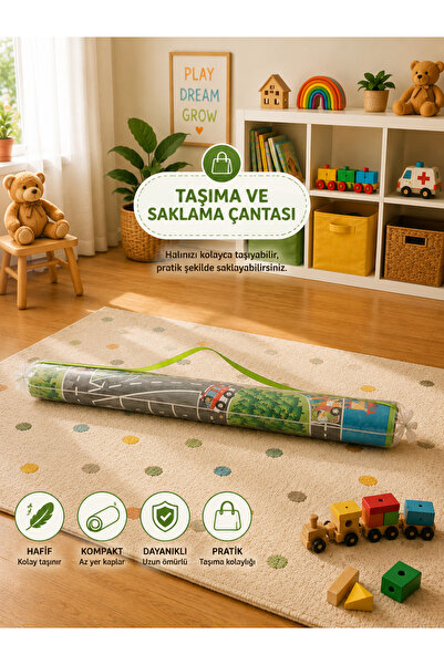 Tilda BSC. & Home Oyun Halısı Şehir 150×100 Cm Büyük Boy - Mobil Uygulama Ile Konuşabilen Oyun Matı