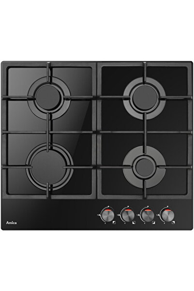 AMICA PGCA6100APB, Газ, 4 котлонни зони, 59 см, Черен