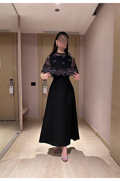 Bamah Black Soft Dress for Mature Women Stylish
