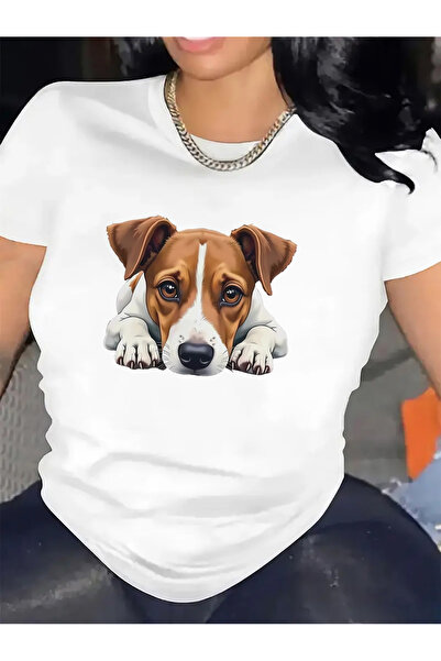 17TAKI [Women's Print Tee] cotton Short Sleeve T-Shirt Women - Adorable Dog P...