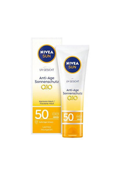 Nivea Sun Set 2 x Crema Fata Protectie Solara Q10 Anti-Age, Efect Antirid si ...