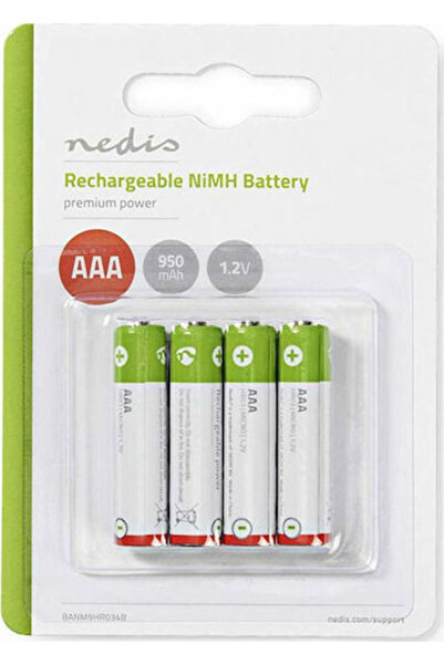 Nedis Επαναφορτιζόμενη Μπαταρία AAA Ni-MH 950mAh 1.2V 4 τεμάχια