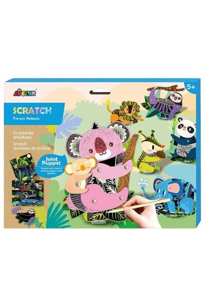 AVENİR Scratch Jungle Animals | Create Jointed Puppets, Ages 3+