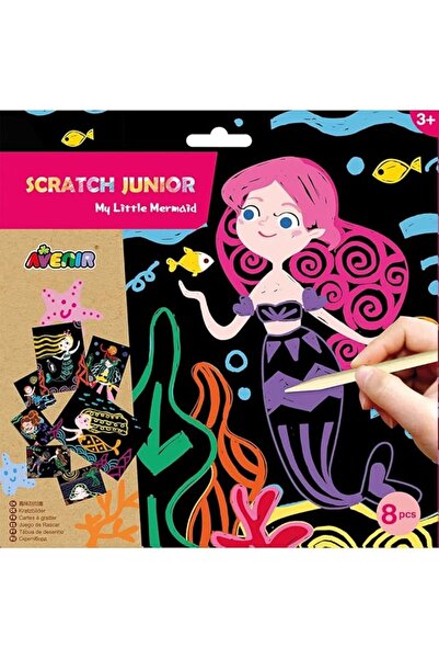AVENİR Scratch - Little Mermaid: Scratch Art Paper Sheets for Kids 3+