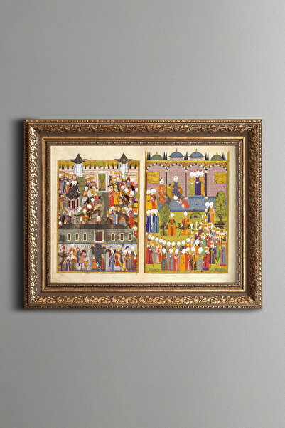 epiqart Ottoman Miniature Art - Vintage Patterned Painting - Thick Model