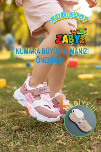 zaby Erkek + kız Çocuk Yazlık Spor Sandalet rahat taban + çorap hediye