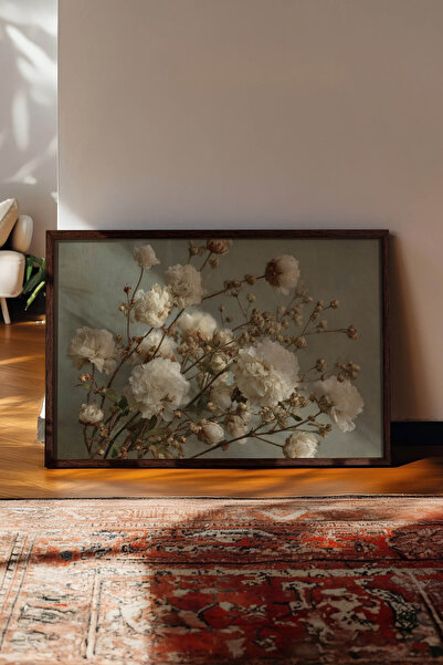 Zestia Pictură murală orizontală vintage, natură moartă cu ramură de floare a...