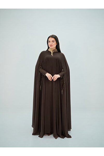 White Corner 3192 Special Design Dress with Stone Detail at the Collar