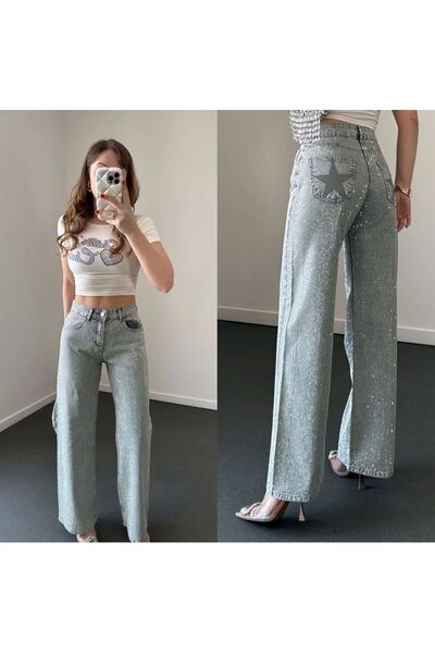 İsra Ayyıldız Moonstar Collection Taşlı Pantolon