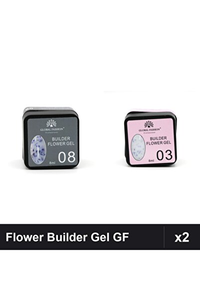 global fashion Set 2 Flower Builder Gel 8ml Nr.08 Nr.03 Constructie Unghii UV