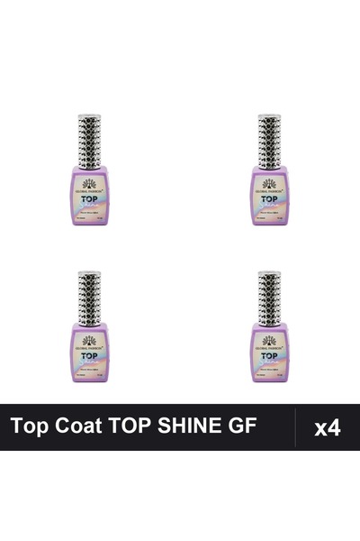 global fashion Set 4 Top Coat Efect Oglindă TOP SHINE 12ml Nr.03 Nr.04 Nr.06 ...