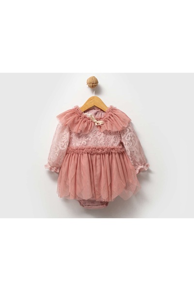 TOGY BABY VE KIDS WEAR Tulle Collar Baby Girl Romper