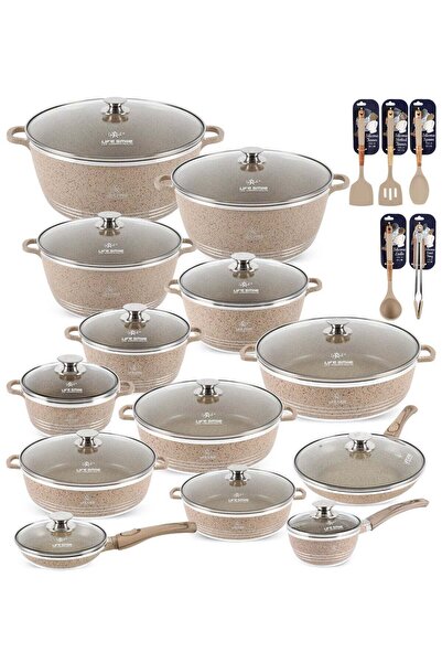 Generic Life Smile 31PCS Nonstick Granite Cookware Set with Lids – Pots and P...