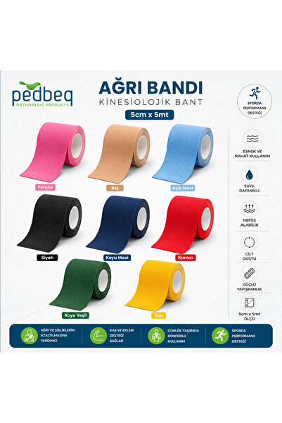 pedbeq KINESIOLOGY BANT 5 CM*5 MT AĞRI BANDI