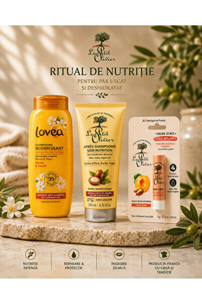 Le Petit Olivier & Lovea – Set Ritual de Nutriție 3 Produse | Șampon, Balsam ...