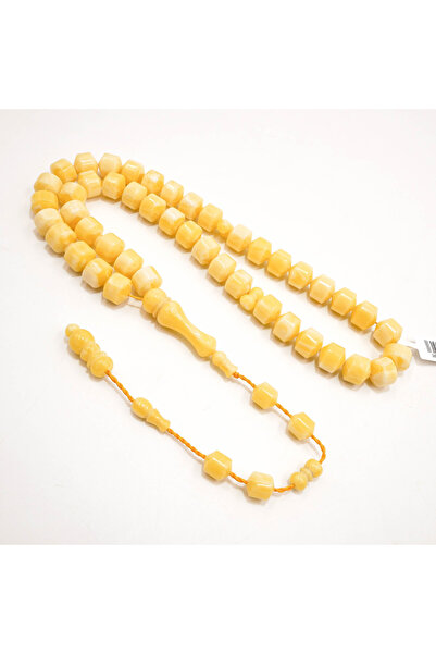 Generic Mastic Rosary 45 Beads 12.5x11.5mm Buttery Yellow Prayer Beads 70g Pr...
