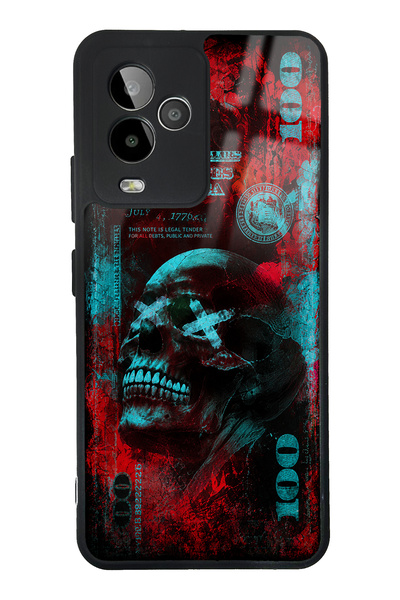 Spoyi Gm 24 Pro Red Neon Skull Chaos Design Glossy Phone Case