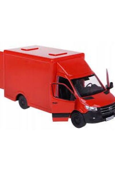 WELLY Mercedes Sprinter Roșu, furgonetă turnată sub presiune, cu mecanism de ...