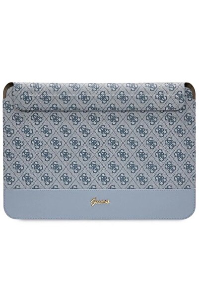 Guess Husă pentru laptop de 14 inch, cu logo metalic 4G Stripe, albastră