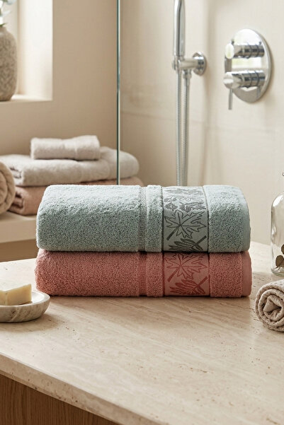 New Cotton Home Çınar 2-Piece Bath Towel Set 90X150 cm 100% Cotton Soft Textu...