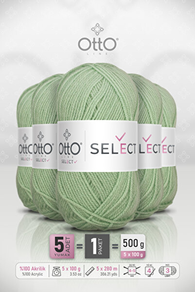 Otto Select - Nile Green (9554) - 5-Pack - 100Gr/280M - Acrylic Hand Knitting...