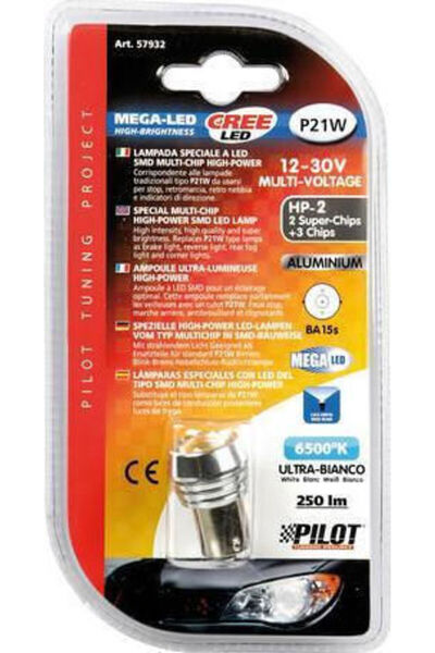 Lampa Λάμπες Αυτοκινήτου Mega-Led Υψηλής Ισχύος 5 Λευκά P21W-BA15S-1156 LED 6...